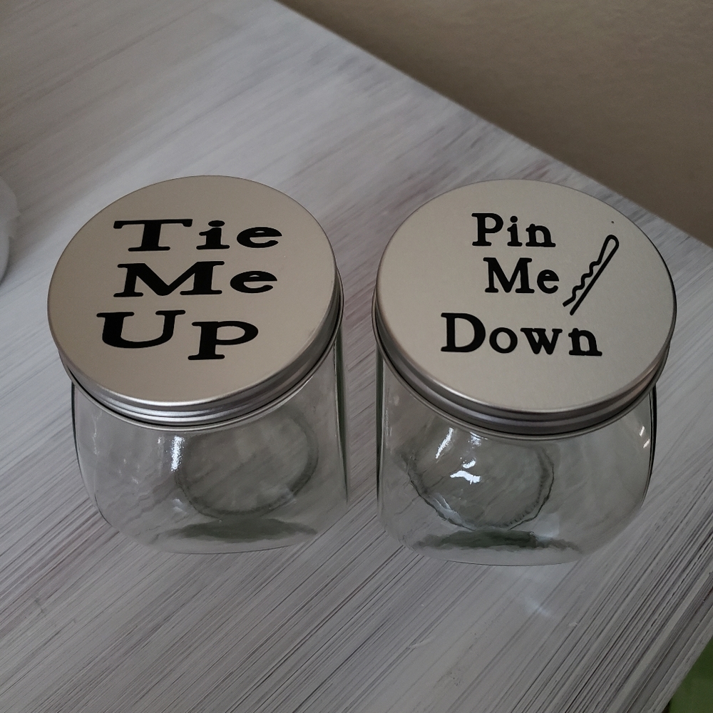 Glass bathroom jars